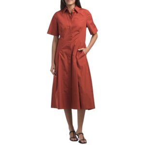 VINCE Short Sleeve Shirt Dress